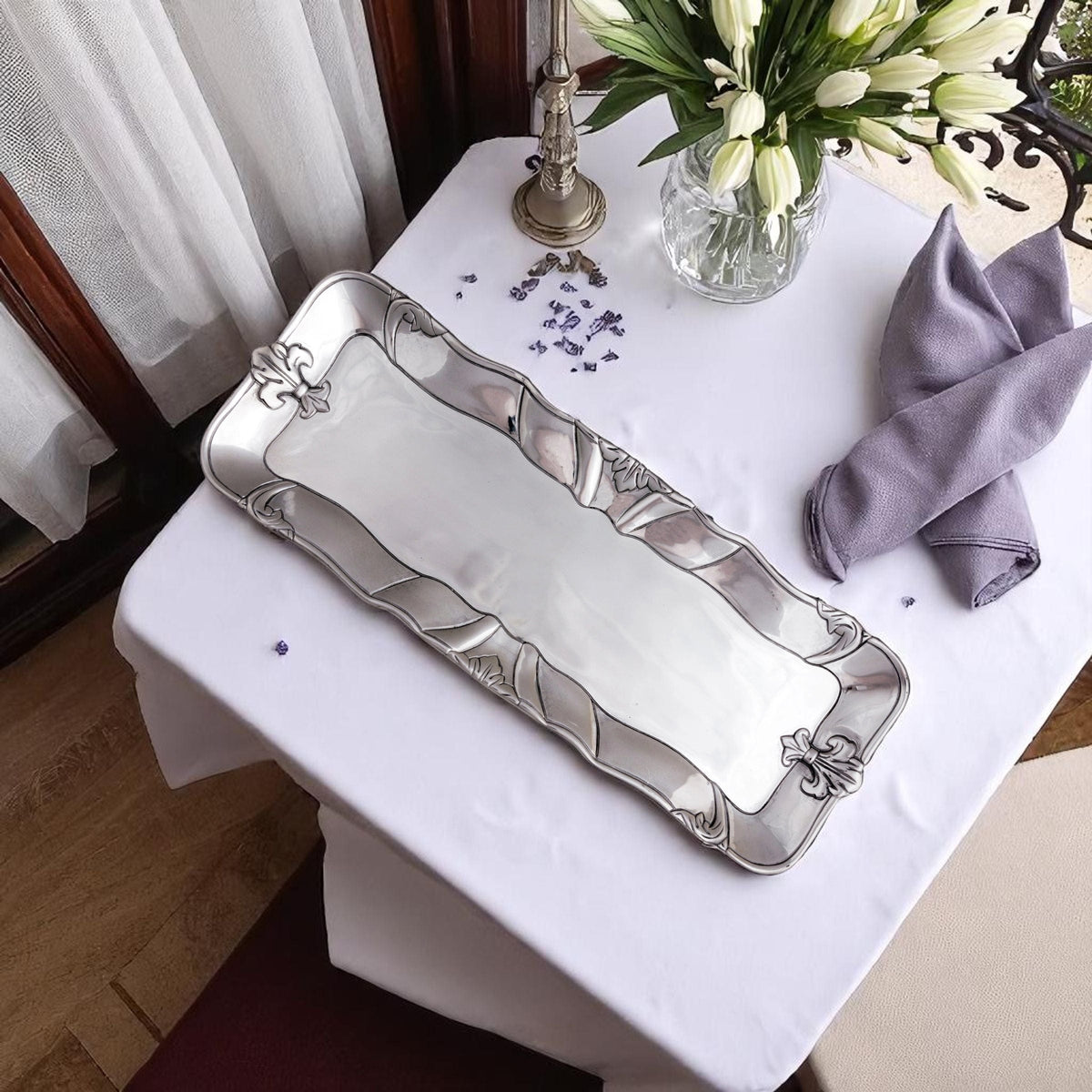 Arthur Court Fleur De Lis Fleur-De-Lis Oblong Tray