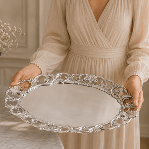 Arthur Court Fleur De Lis Fleur-De-Lis Oval Serving Tray