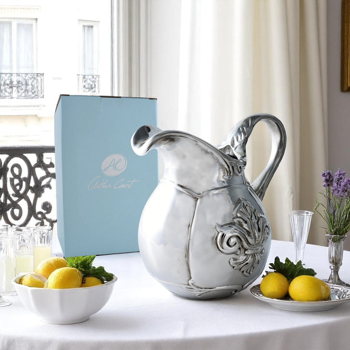 Arthur Court Fleur De Lis Fleur-De-Lis Pitcher Small