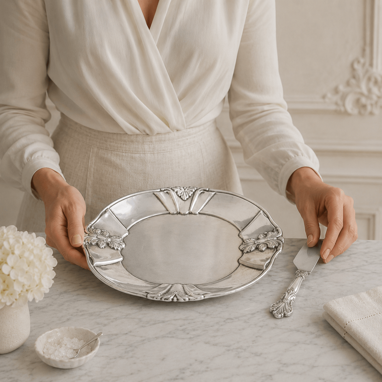 Arthur Court Fleur De Lis Fleur-De-Lis Plate with Server