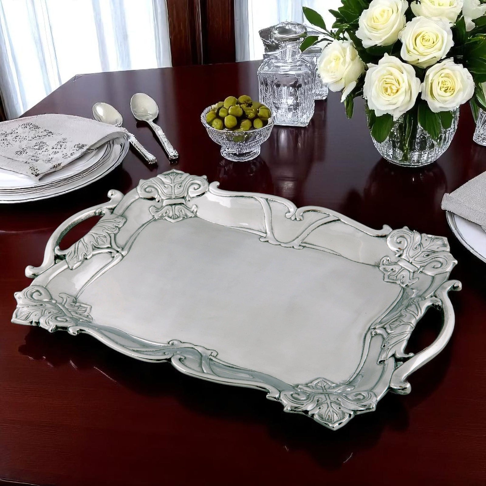 Arthur Court Fleur-De-Lis 2-Piece Serving Set Arthur Court Fleur-De-Lis 2-Piece Serving Set