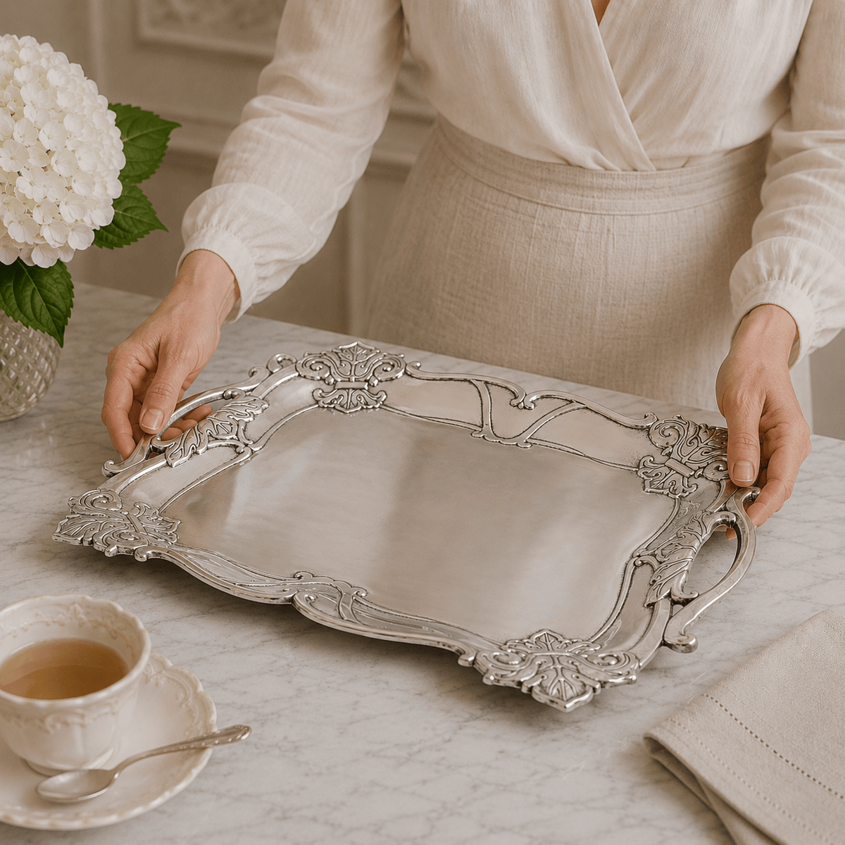 Arthur Court Fleur De Lis Fleur-De-Lis Rectangle Tray