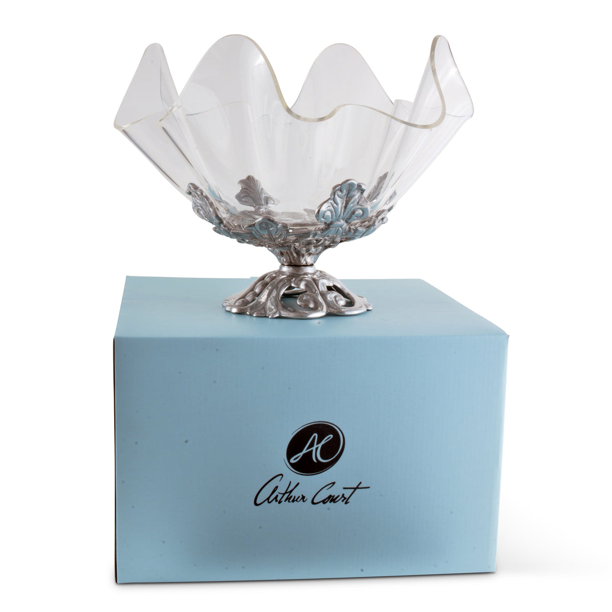 Arthur Court Fleur De Lis Fleur-De-Lis Stand Acrylic Bowl 11
