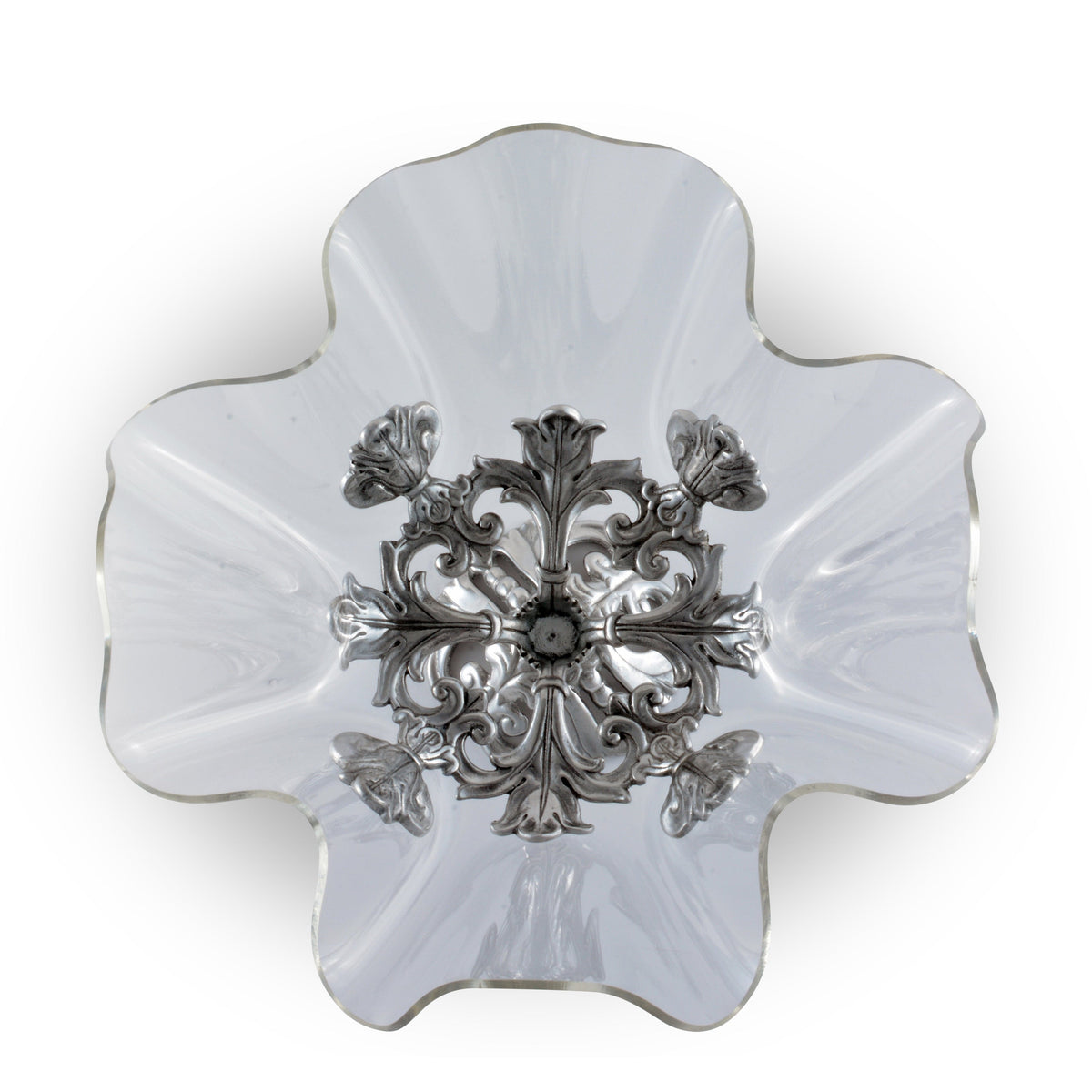 Arthur Court Fleur De Lis Fleur-De-Lis Stand Acrylic Bowl 11