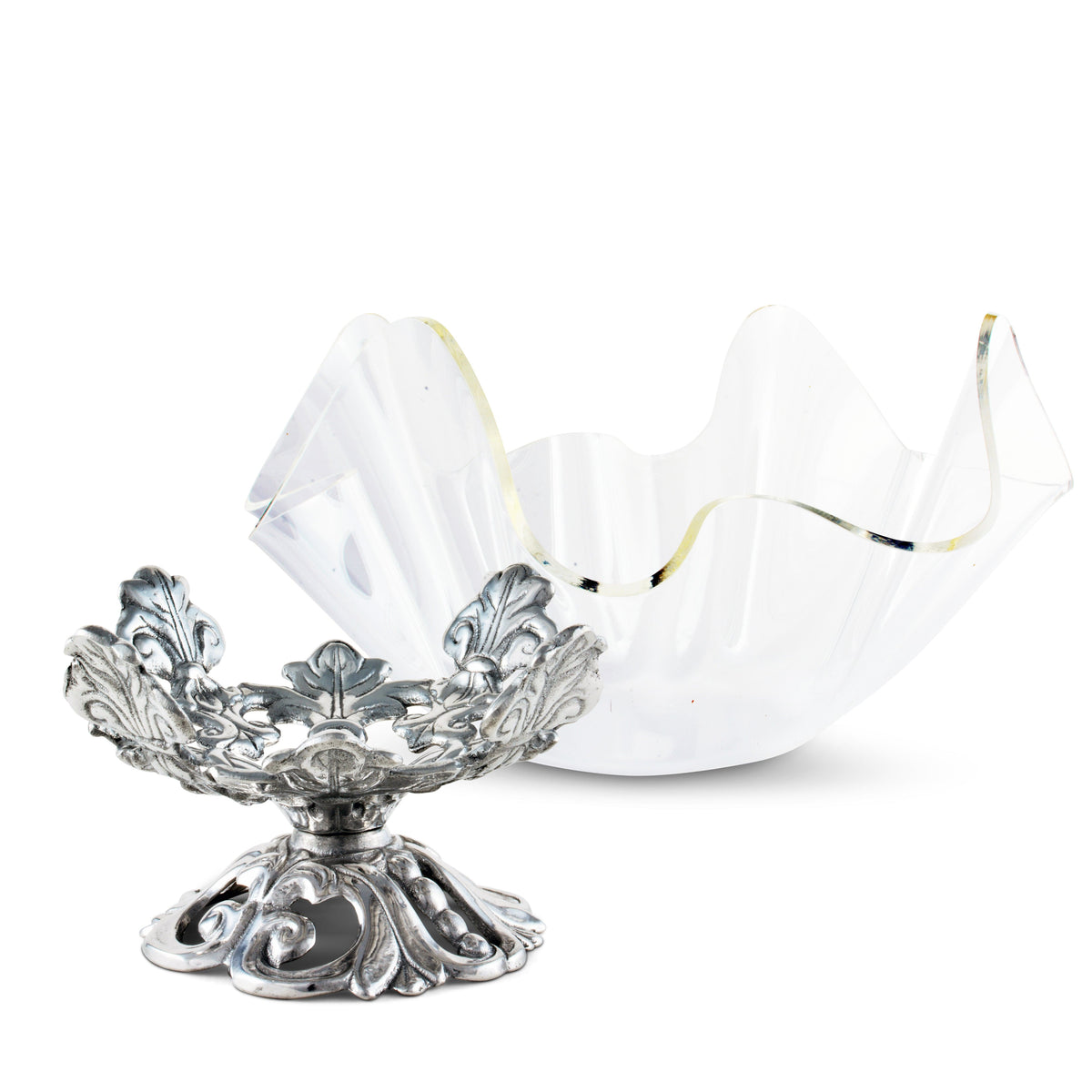 Arthur Court Fleur De Lis Fleur-De-Lis Stand Acrylic Bowl 11