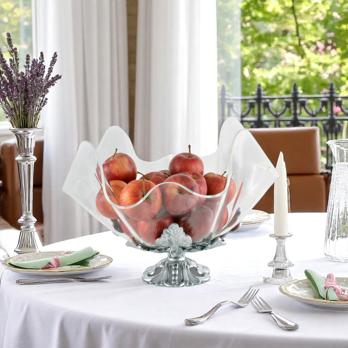 Arthur Court Fleur De Lis Fleur-De-Lis Stand Acrylic Bowl 11