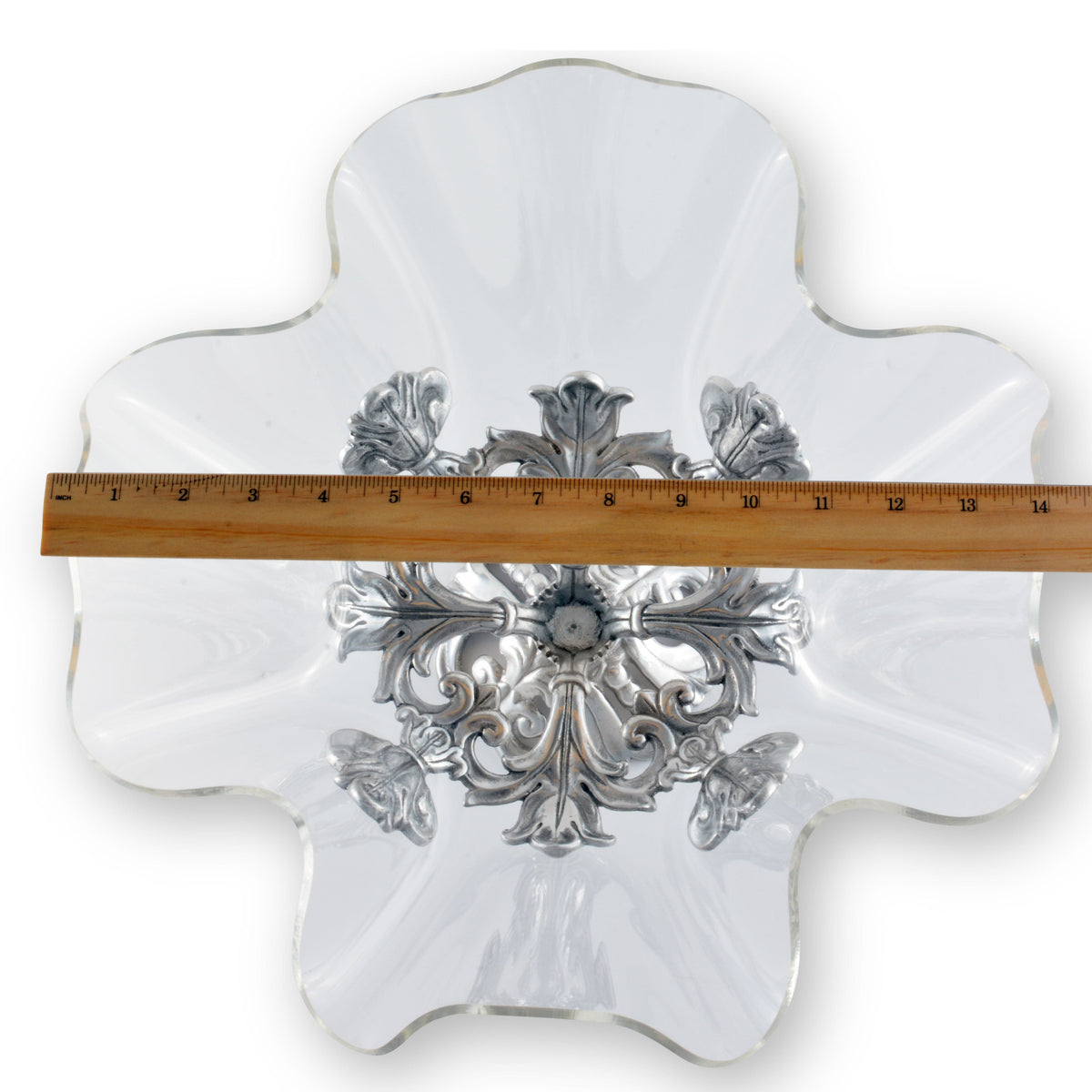 Arthur Court Fleur De Lis Fleur-De-Lis Stand Acrylic Bowl 14