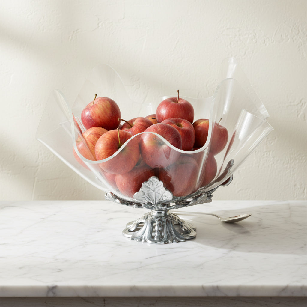 Arthur Court Fleur De Lis Fleur-De-Lis Stand Acrylic Bowl 14