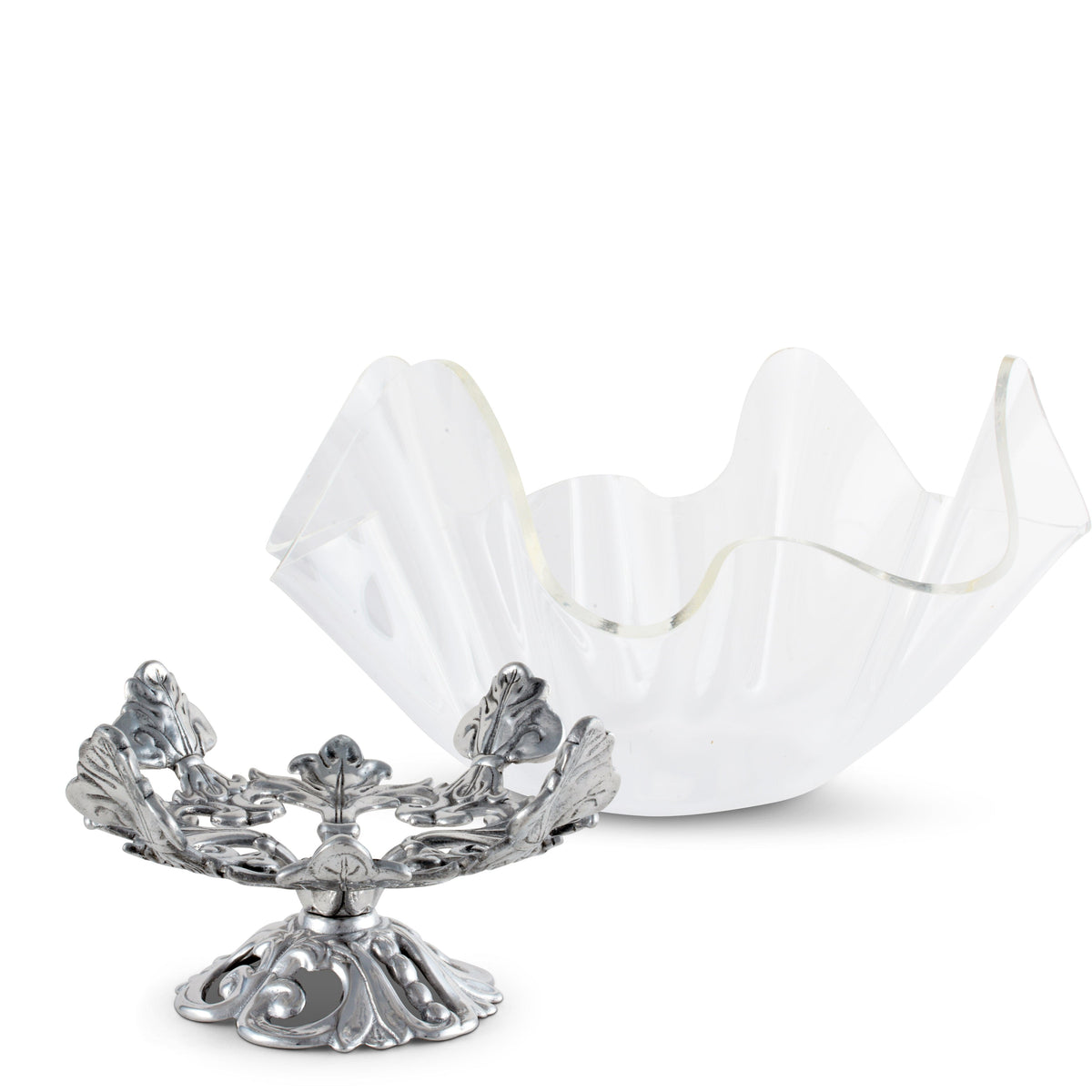 Arthur Court Fleur De Lis Fleur-De-Lis Stand Acrylic Bowl 14