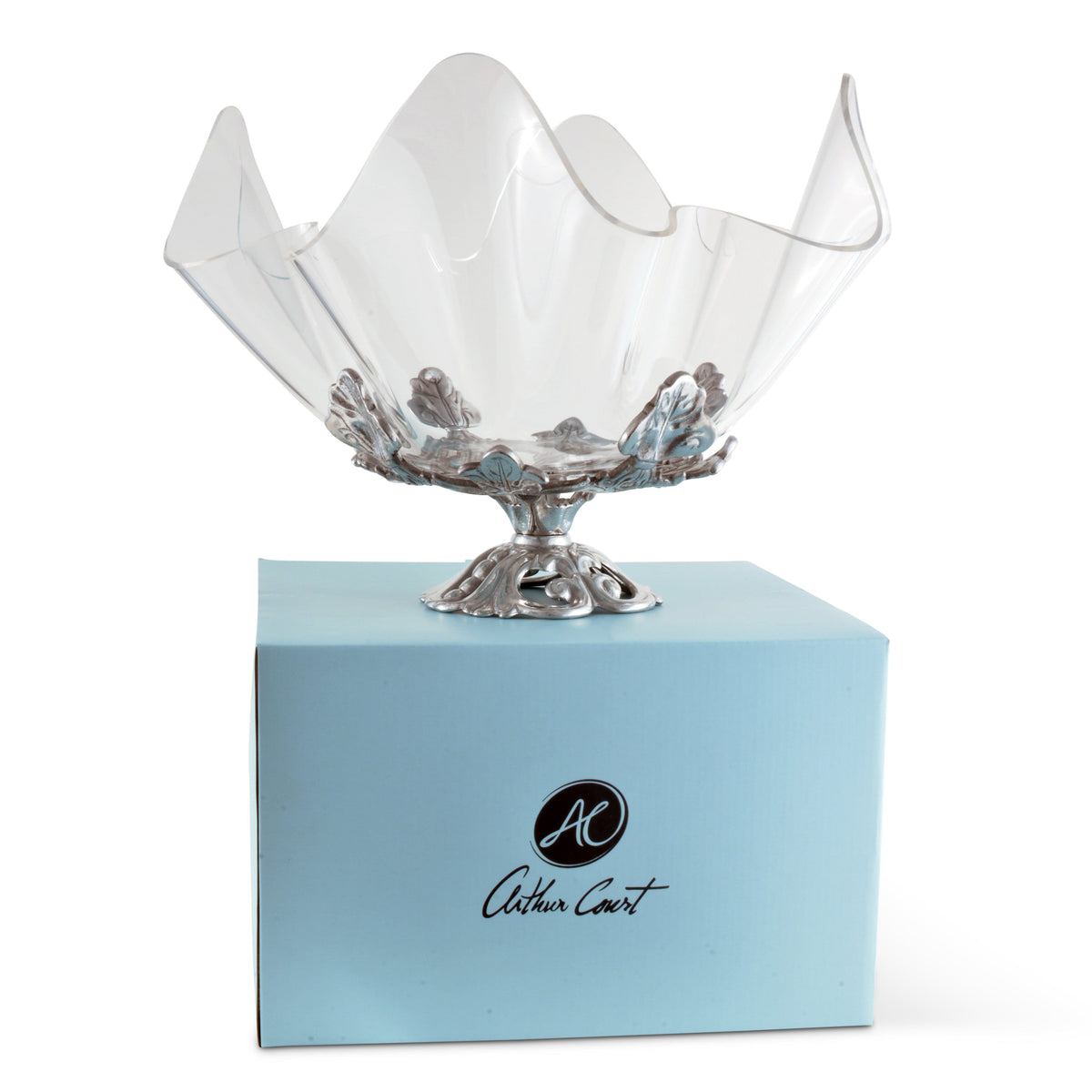 Arthur Court Fleur De Lis Fleur-De-Lis Stand Acrylic Bowl 14