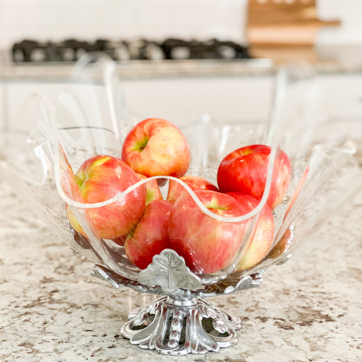 Arthur Court Fleur De Lis Fleur-De-Lis Stand Acrylic Bowl 14