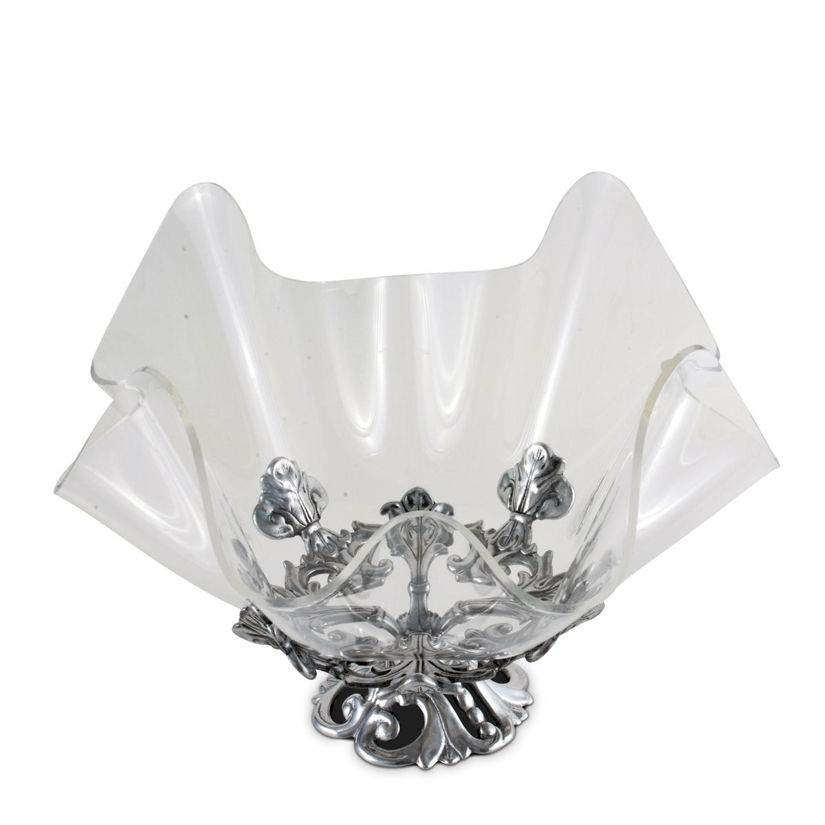Arthur Court Fleur De Lis Fleur-De-Lis Stand Acrylic Bowl 14