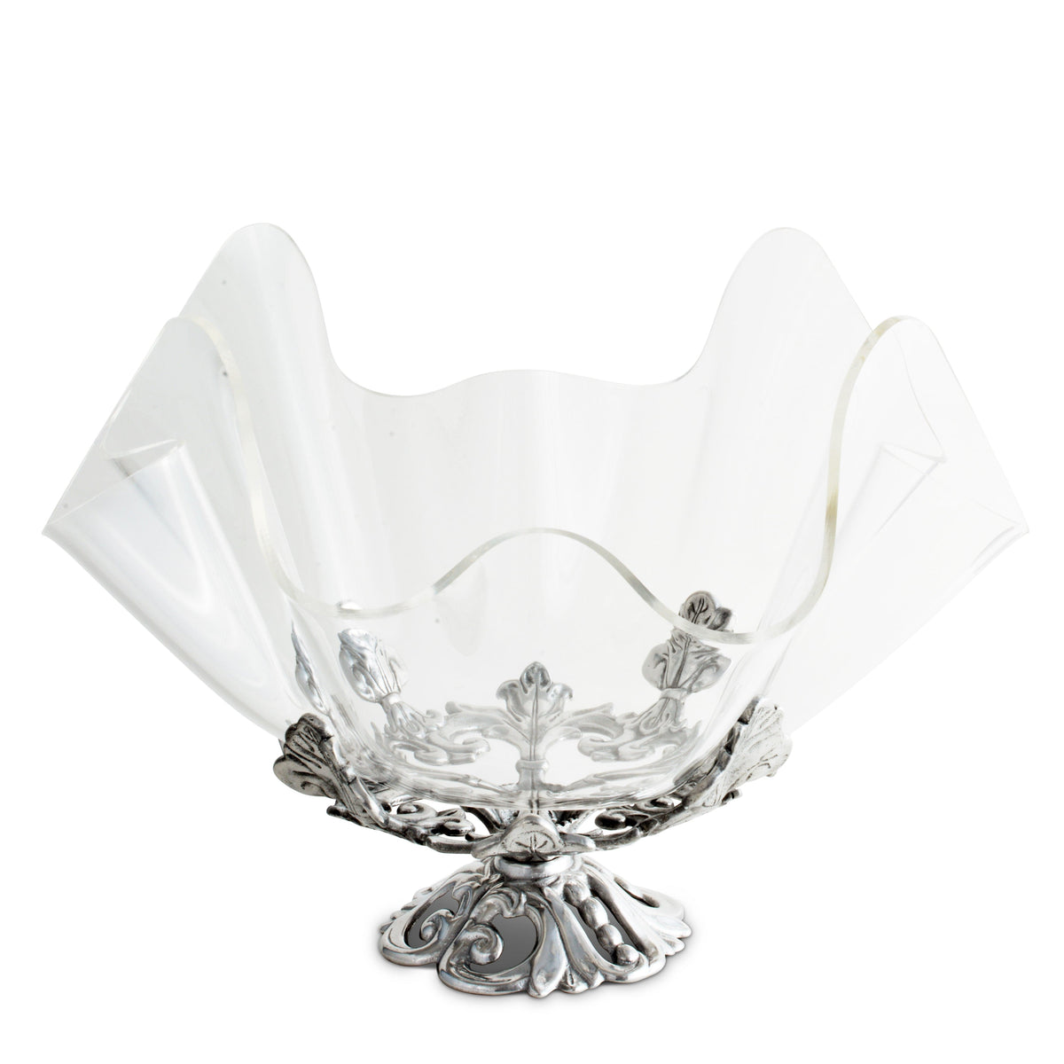 Arthur Court Fleur De Lis Fleur-De-Lis Stand Acrylic Bowl 14