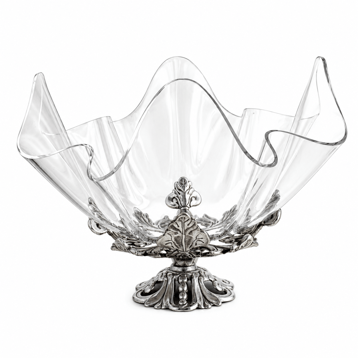 Arthur Court Fleur De Lis Fleur-De-Lis Stand Acrylic Bowl 14
