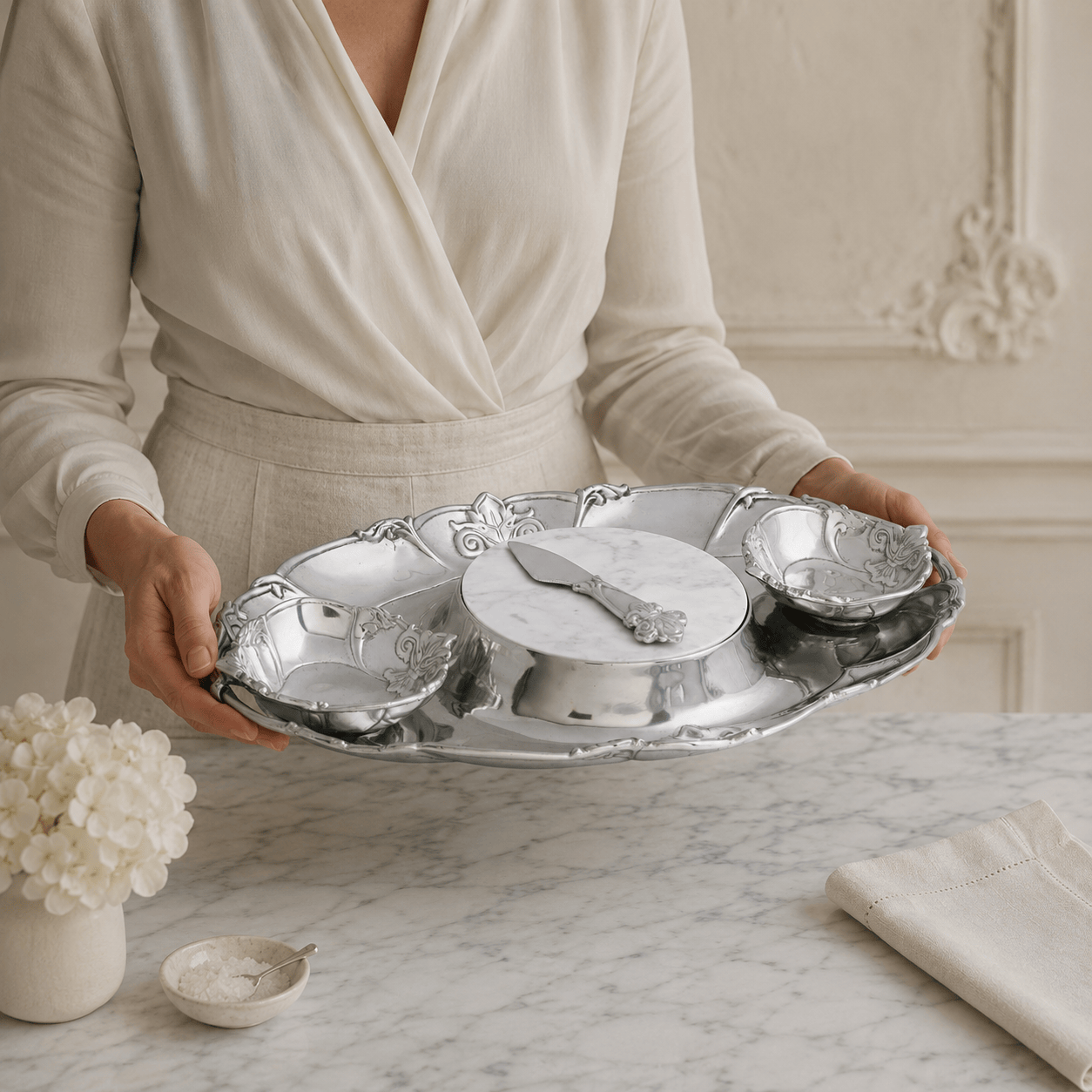 Arthur Court Fleur De Lis Fleur-De-Lis Tray Entertainment