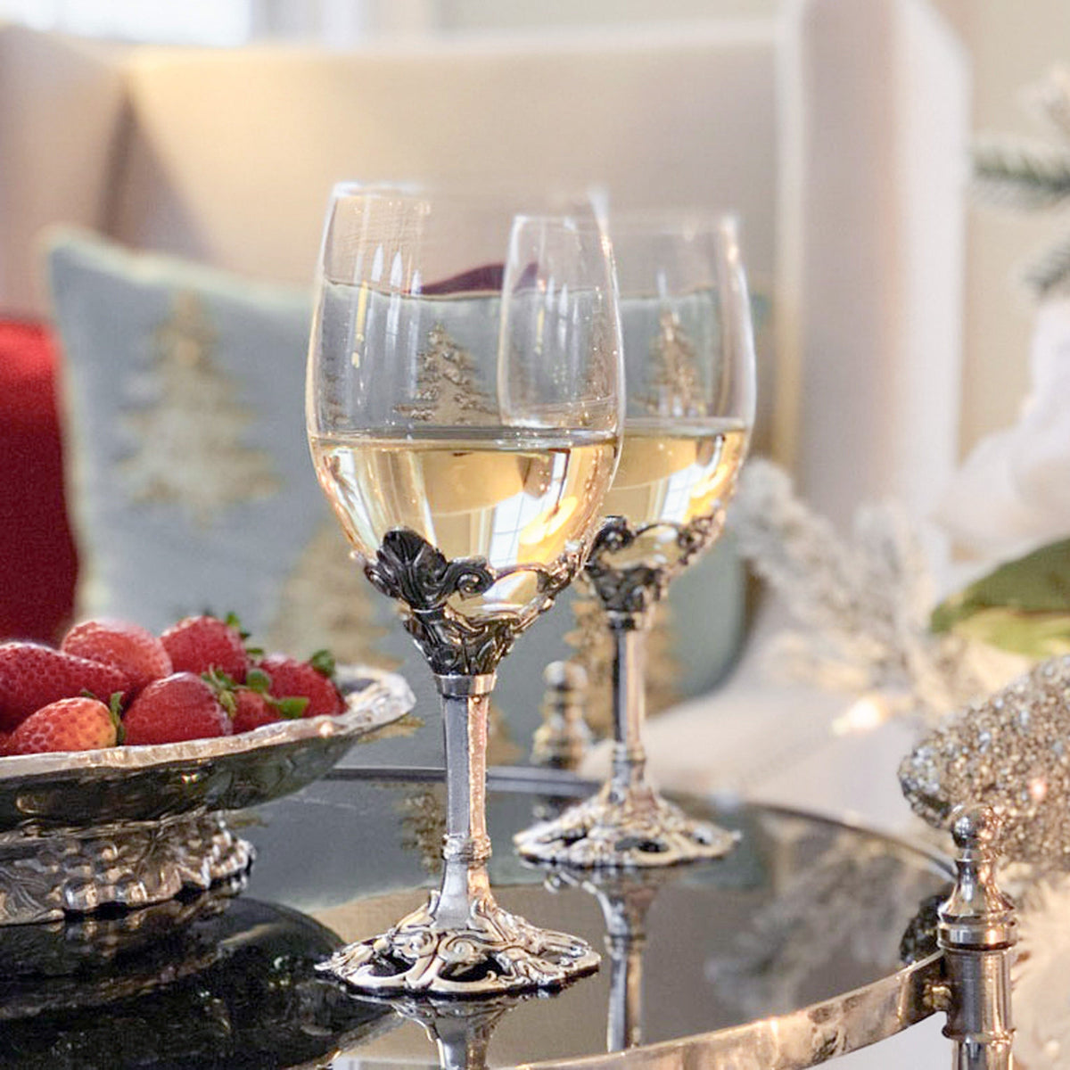 Arthur Court Fleur De Lis Fleur-De-Lis Wine Glasses