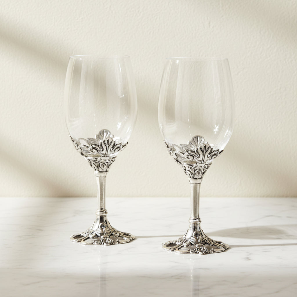 Arthur Court Fleur De Lis Fleur-De-Lis Wine Glasses