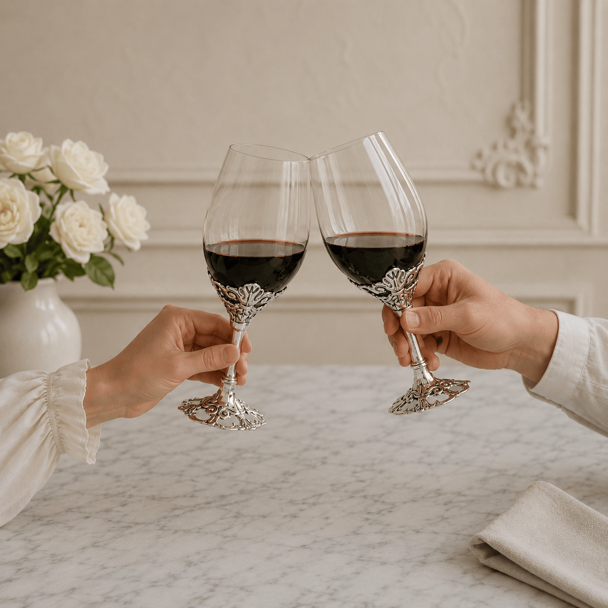 Arthur Court Fleur De Lis Fleur-De-Lis Wine Glasses