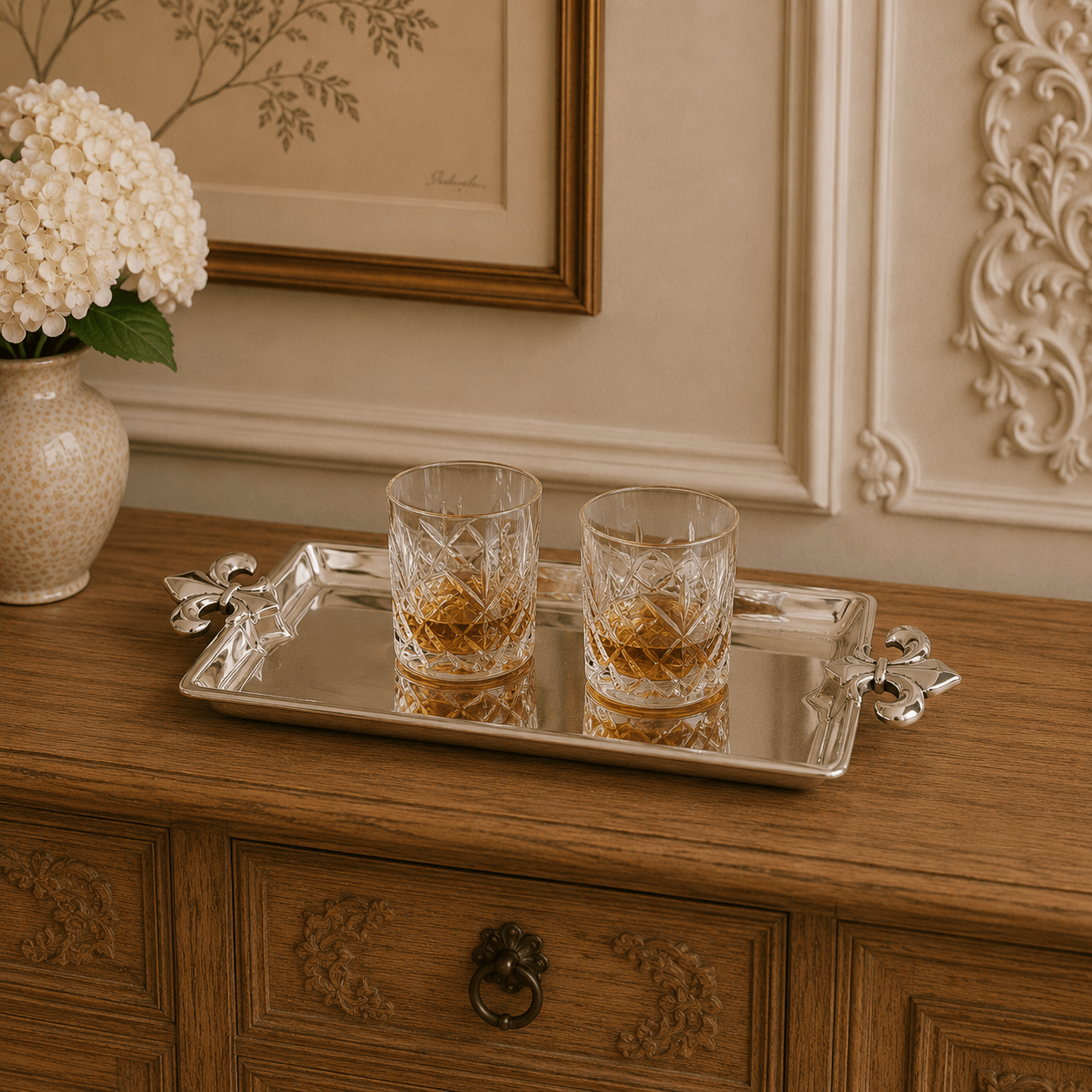 Arthur Court Fleur De Lis French Lily Oblong Tray