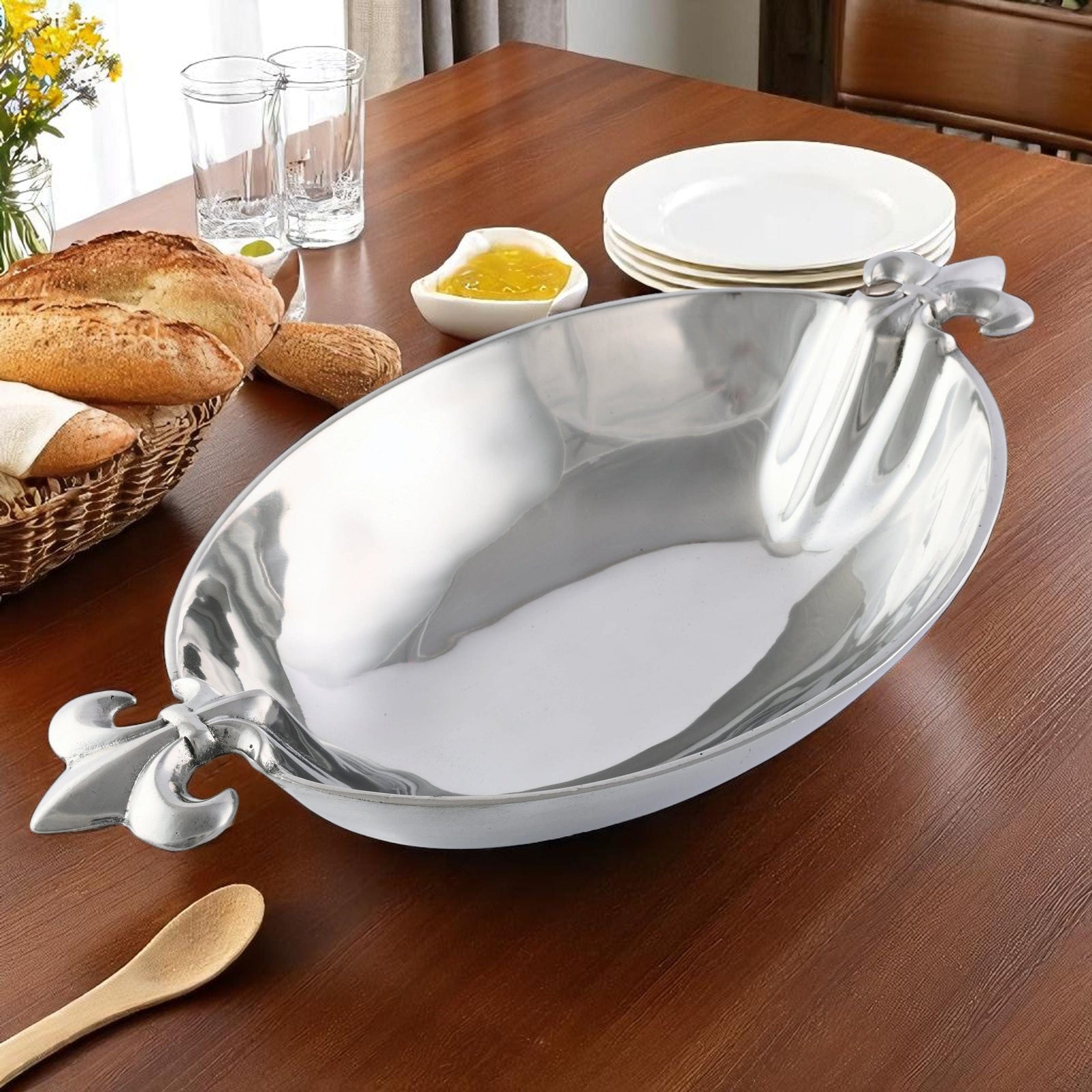 Arthur Court Fleur De Lis French Lily Oval Bowl