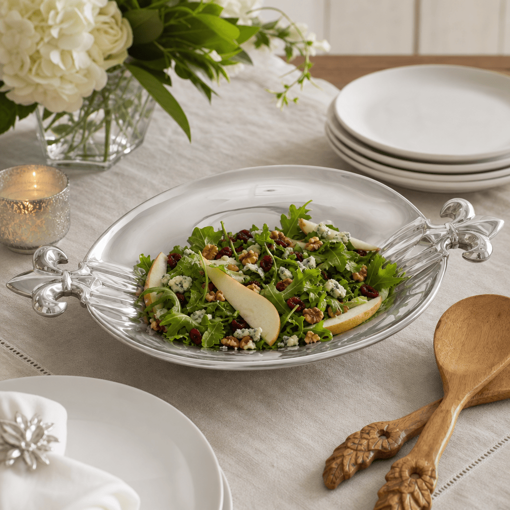 Arthur Court Fleur De Lis French Lily Oval Bowl