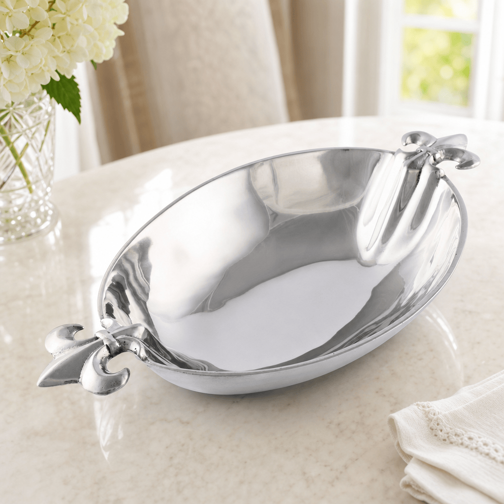 Arthur Court Fleur De Lis French Lily Oval Bowl