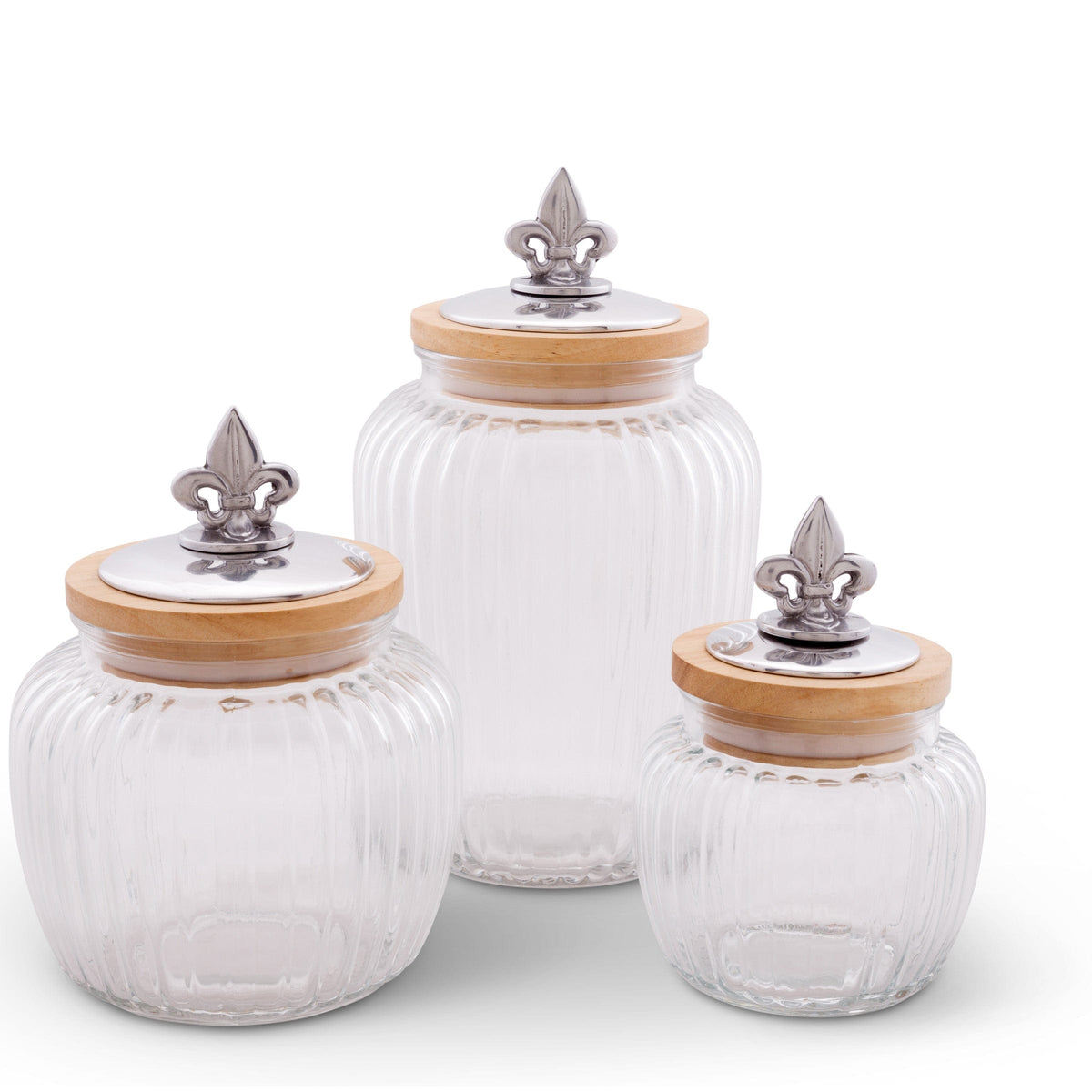 Perfect Gift for Her: Fleur De Lis Glass Canister Kitchen Decor