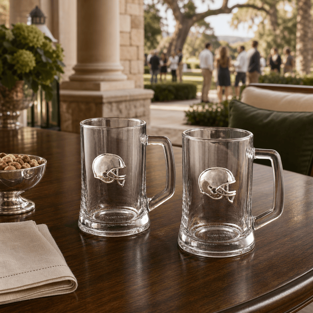 Arthur Court Football Football Beer Mugs - Set of 2