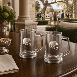 Arthur Court Football Football Beer Mugs - Set of 2