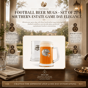 Arthur Court Football Football Beer Mugs - Set of 2