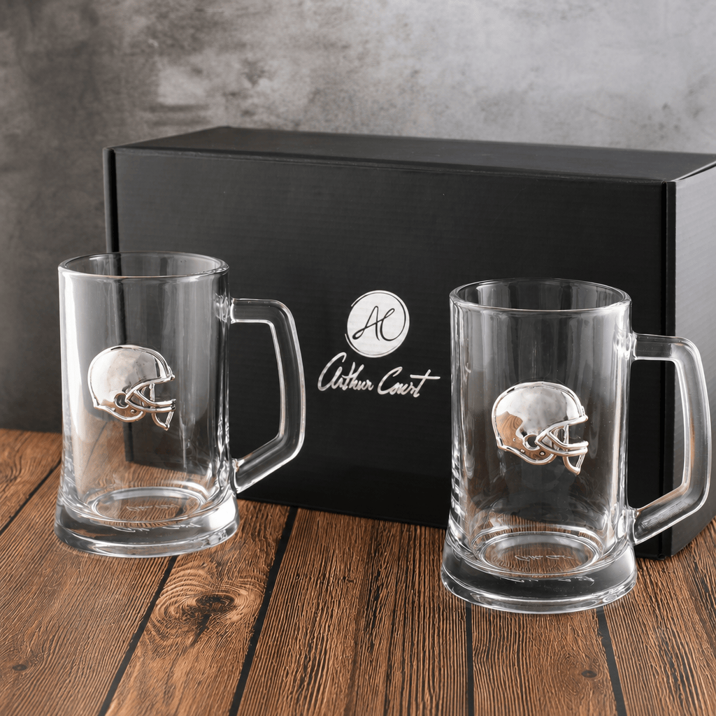 Arthur Court Football Football Beer Mugs - Set of 2