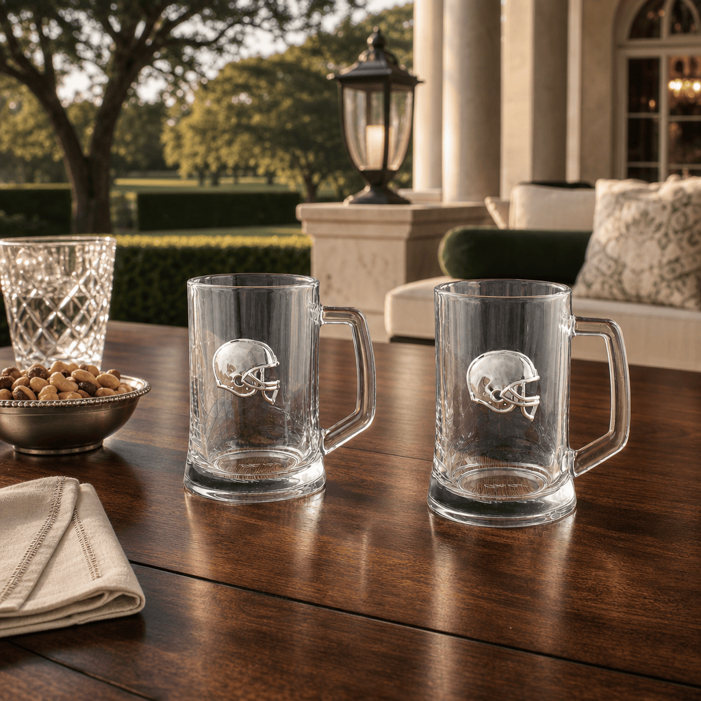 Arthur Court Football Football Beer Mugs - Set of 2