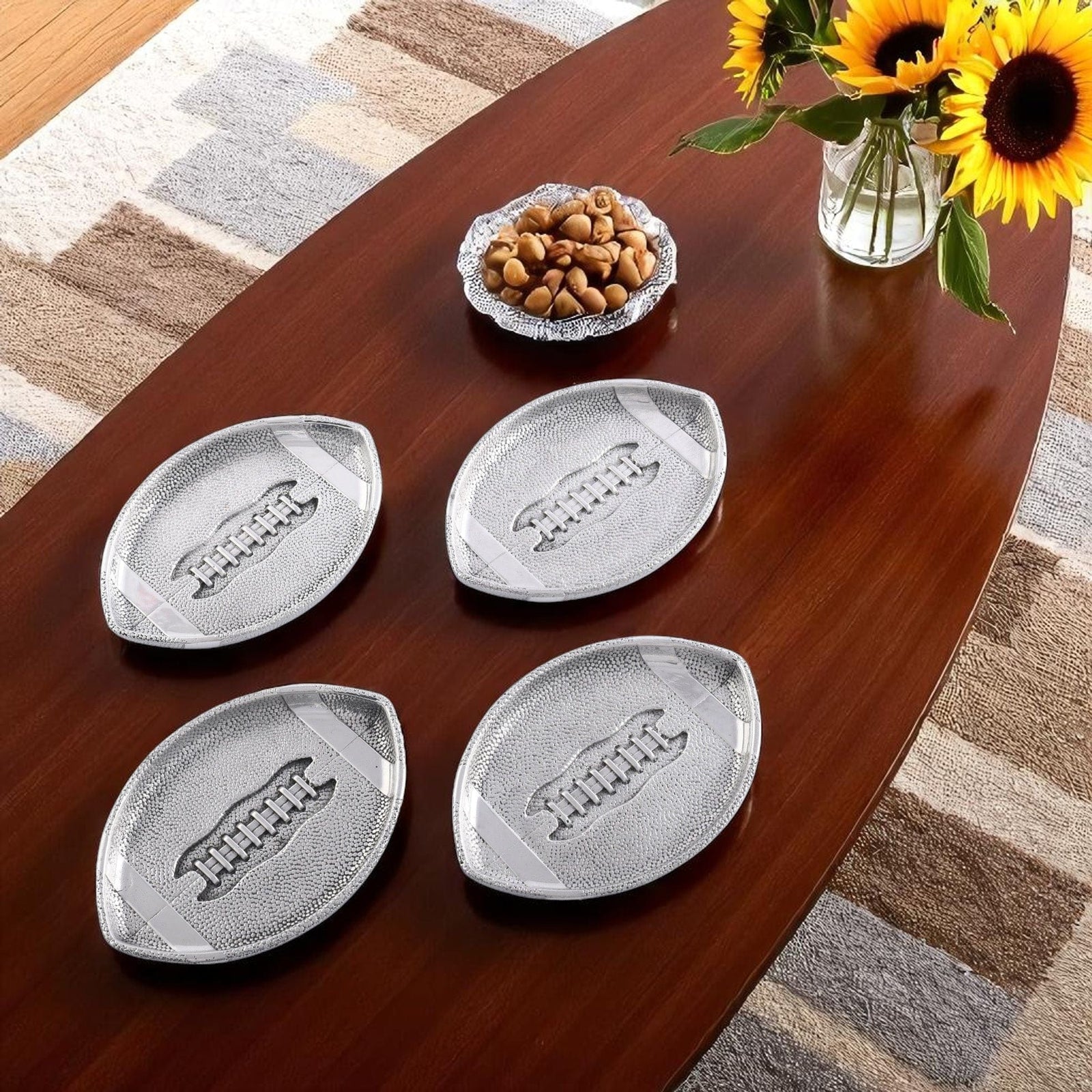 Arthur Court Football Football Coasters - Set of 4