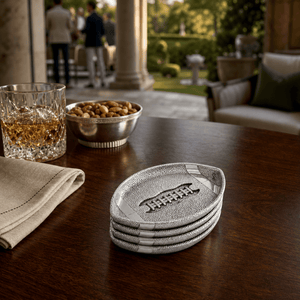 Arthur Court Football Football Coasters - Set of 4