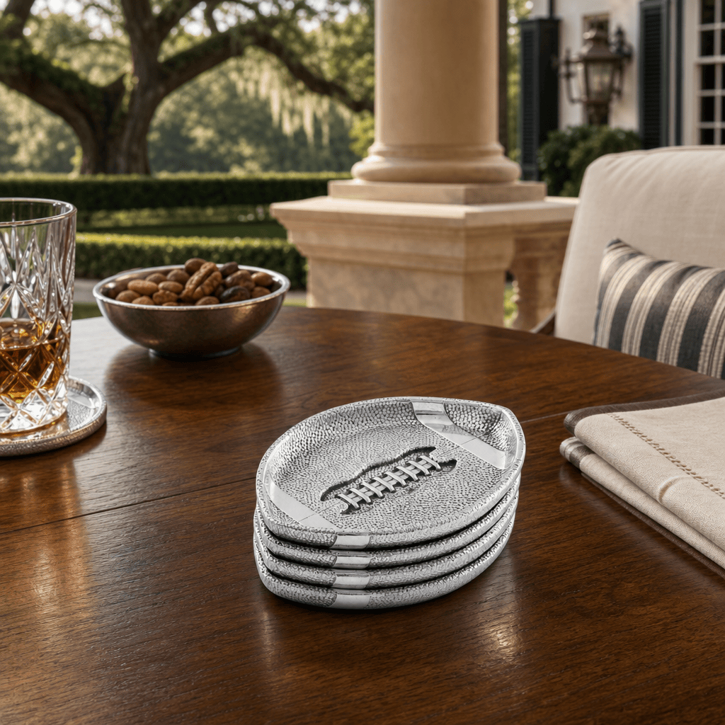 Arthur Court Football Football Coasters - Set of 4