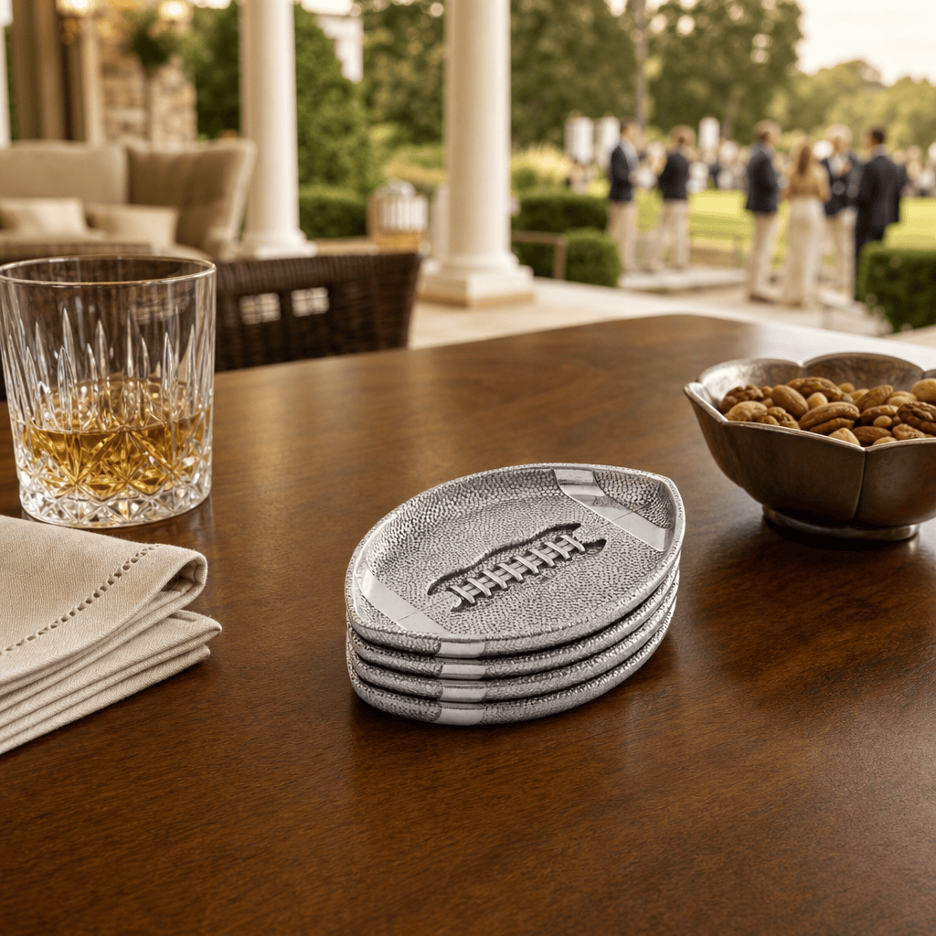 Arthur Court Football Football Coasters - Set of 4