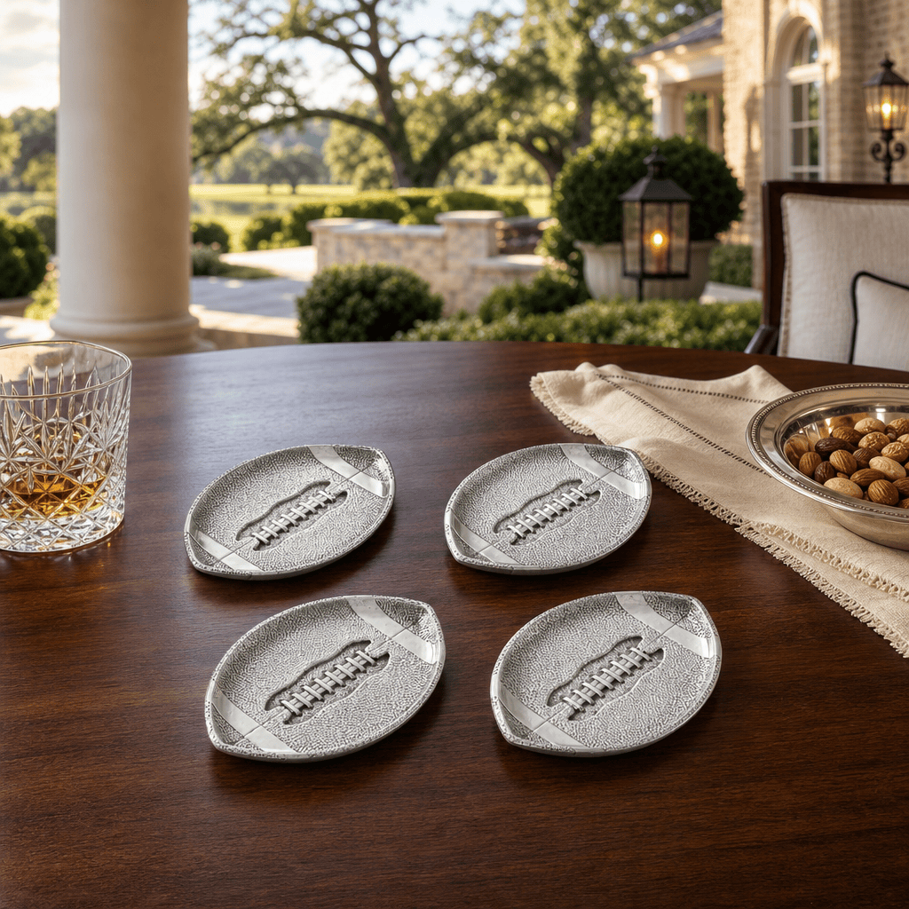 Arthur Court Football Football Coasters - Set of 4