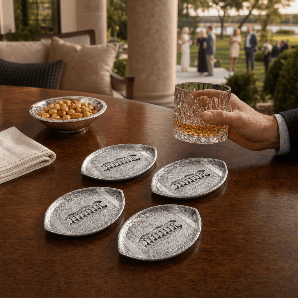 Arthur Court Football Football Coasters - Set of 4