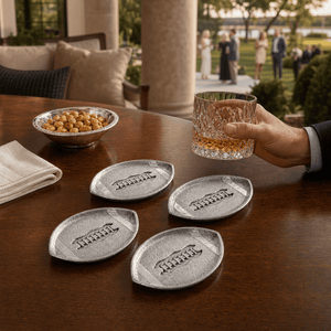 Arthur Court Football Football Coasters - Set of 4