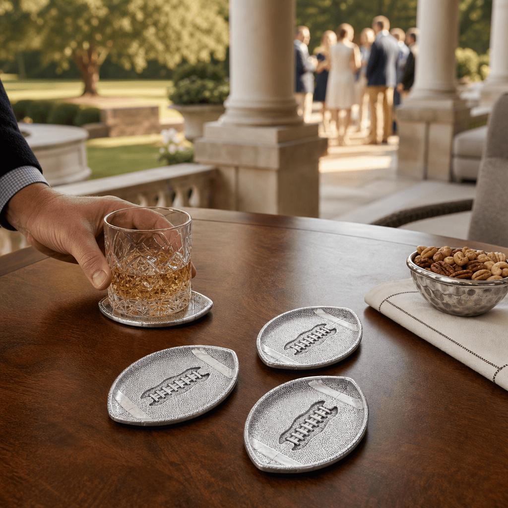 Arthur Court Football Football Coasters - Set of 4