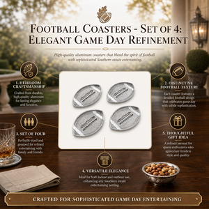 Arthur Court Football Football Coasters - Set of 4