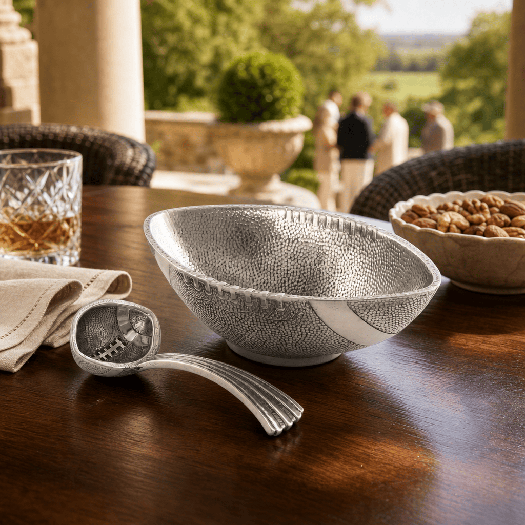 Arthur Court Football Football Condiment Bowl with Spoon
