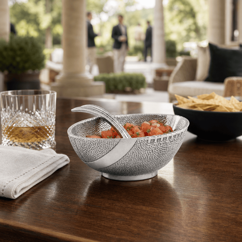 Arthur Court Football Football Condiment Bowl with Spoon
