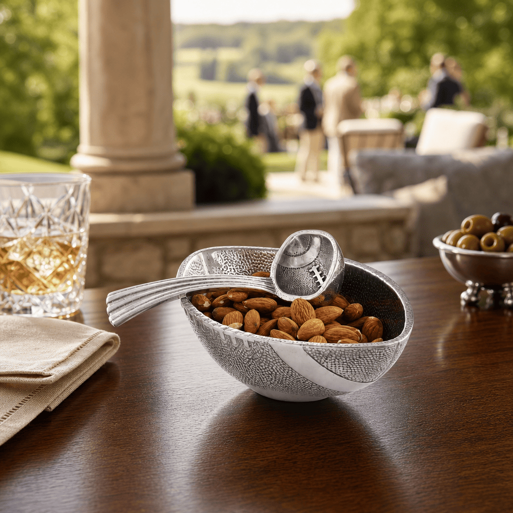 Arthur Court Football Football Condiment Bowl with Spoon