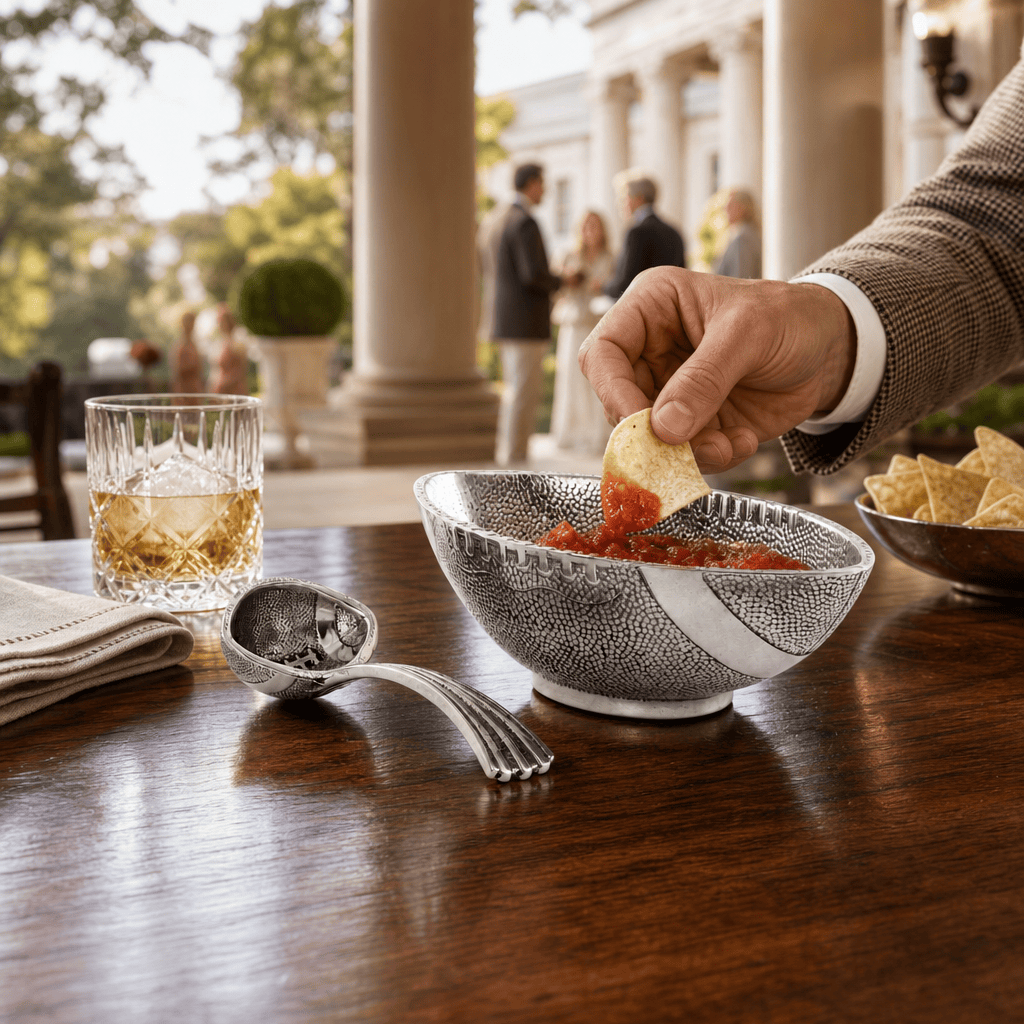 Arthur Court Football Football Condiment Bowl with Spoon