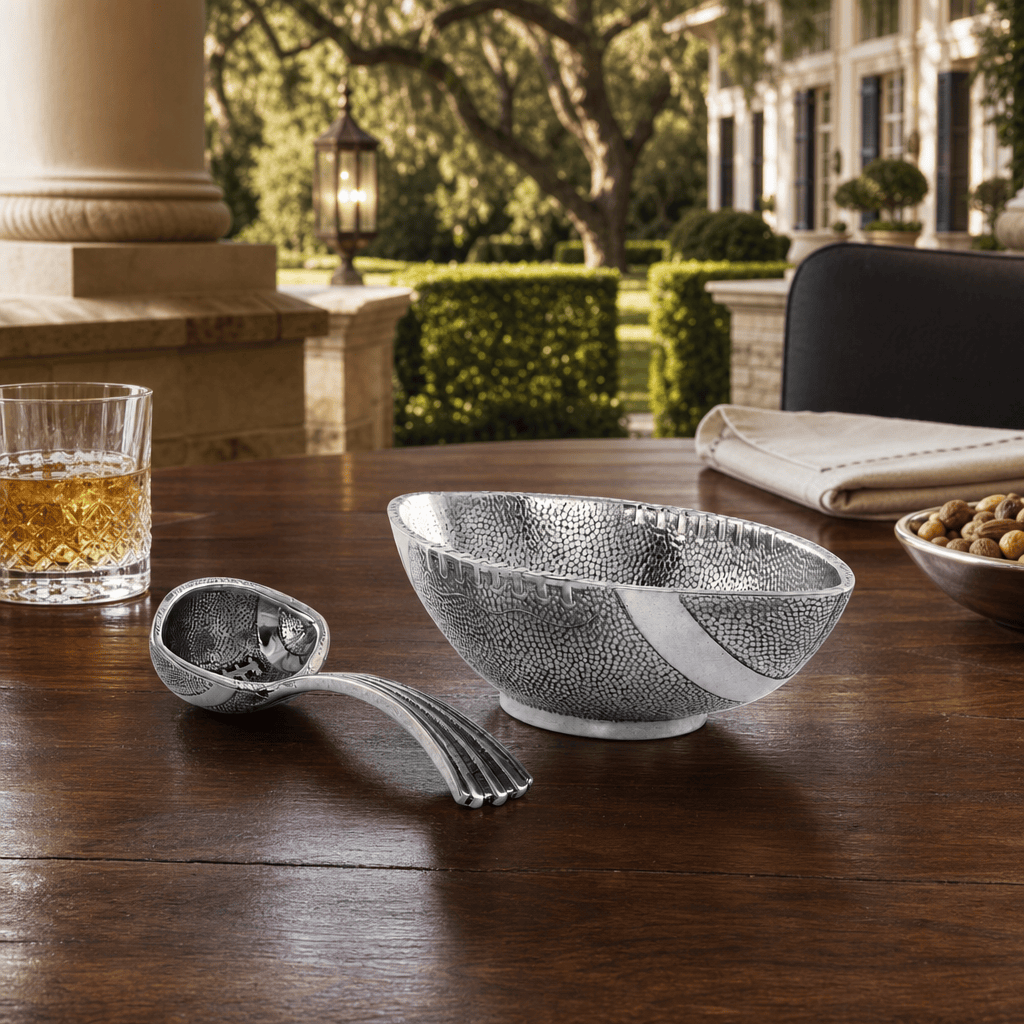 Arthur Court Football Football Condiment Bowl with Spoon
