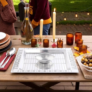 Arthur Court Football Football Field Chip and Dip Tray and Bowl
