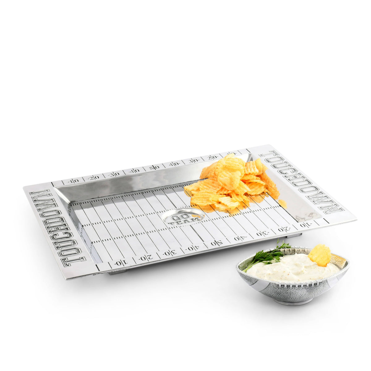 Arthur Court Football Football Field Chip and Dip Tray and Bowl