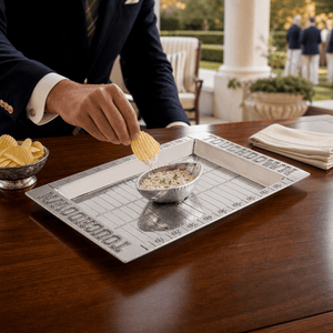 Arthur Court Football Football Field Chip and Dip Tray and Bowl