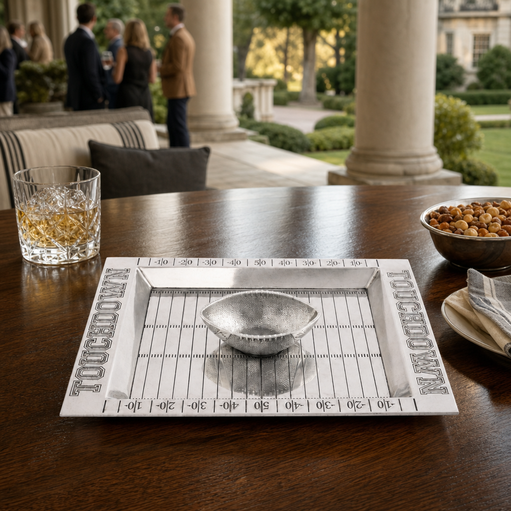 Arthur Court Football Football Field Chip and Dip Tray and Bowl